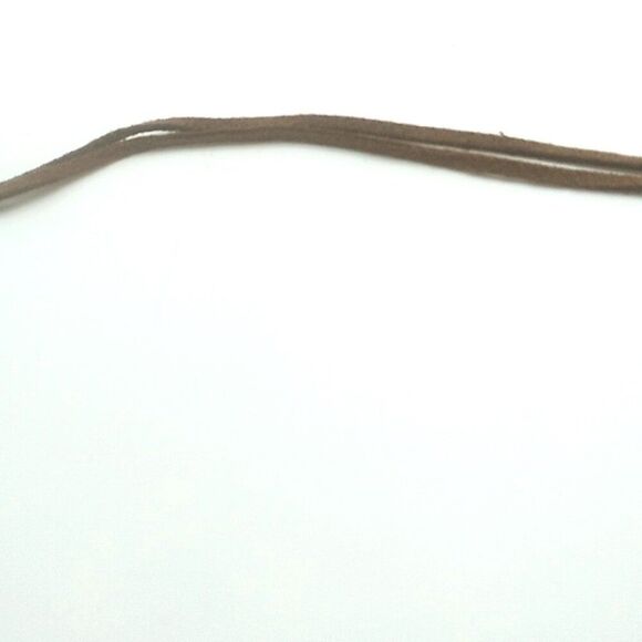 3 Strand Beaded Necklace Silver-tone Round Spacers & Spikes on 2 Leather Cords - Picture 7 of 16